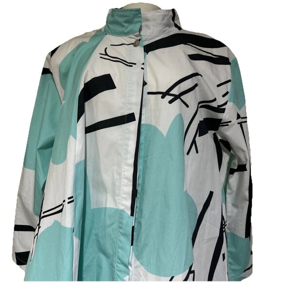Art To Wear Cupcake International Memphis Abstract L 100% Cotton Jacket Shirt - Picture 16 of 16
